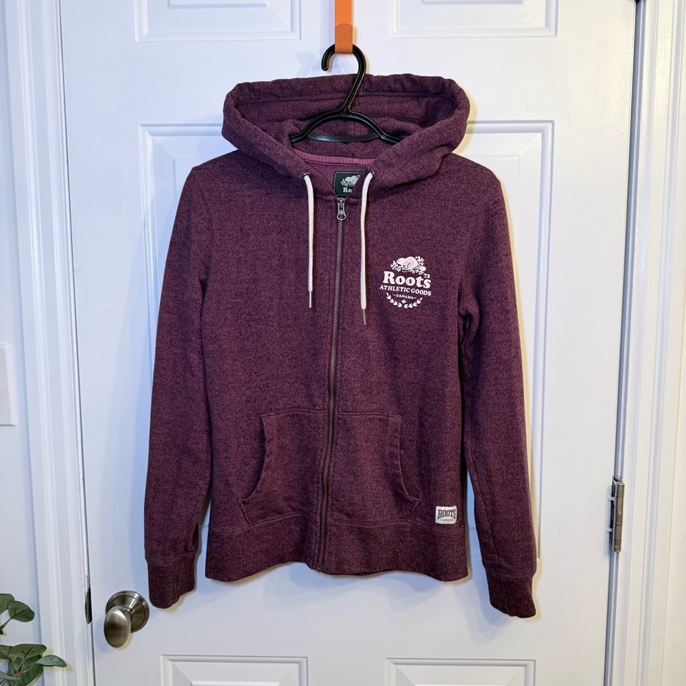 Roots Women's Maroon Zip-Up Hoodie